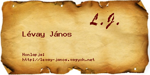 Lévay János névjegykártya