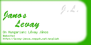 janos levay business card